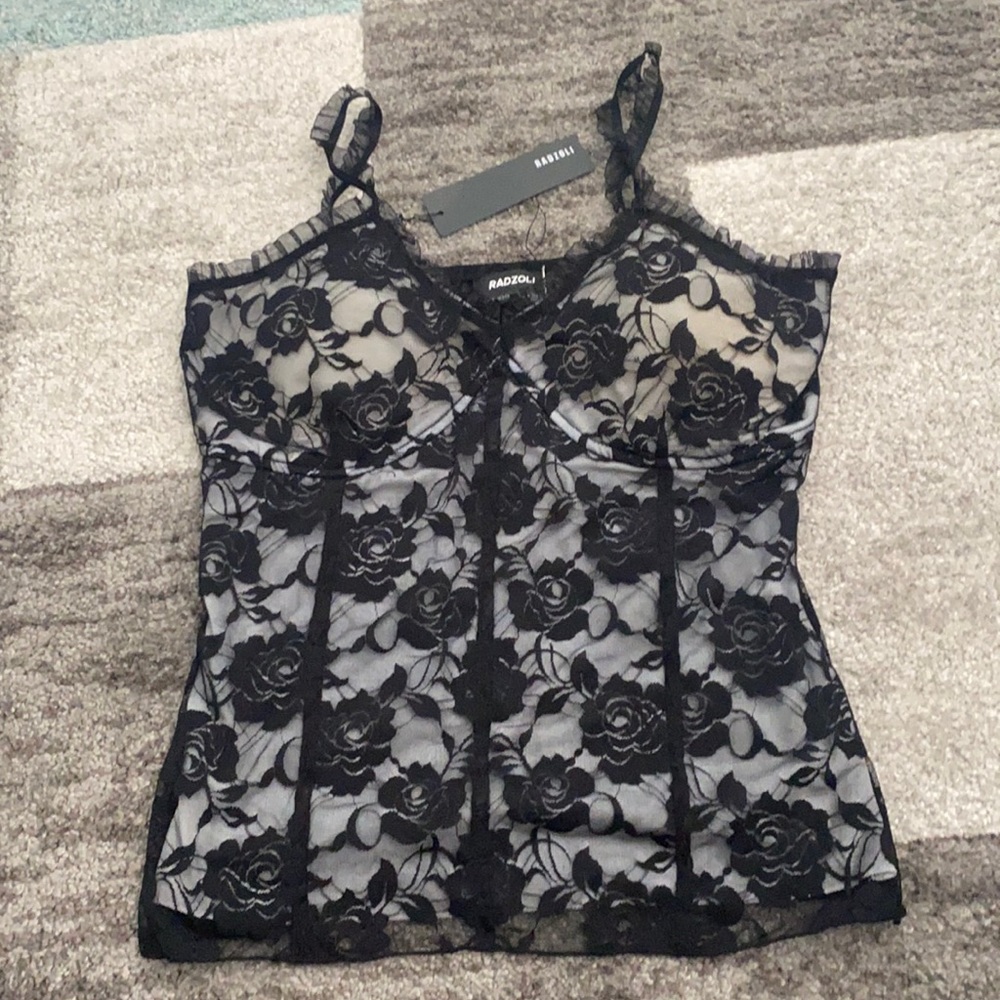 Black Lace Crop Top